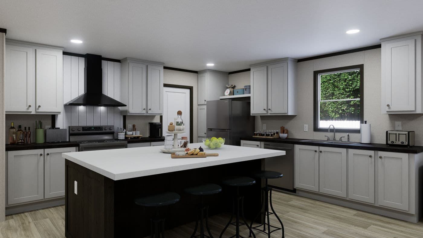 The THRIVE Exterior. This Manufactured Mobile Home features 4 bedrooms and 2 baths.