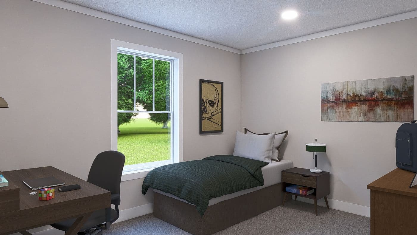 The LET IT BE Exterior. This Manufactured Mobile Home features 3 bedrooms and 2 baths.