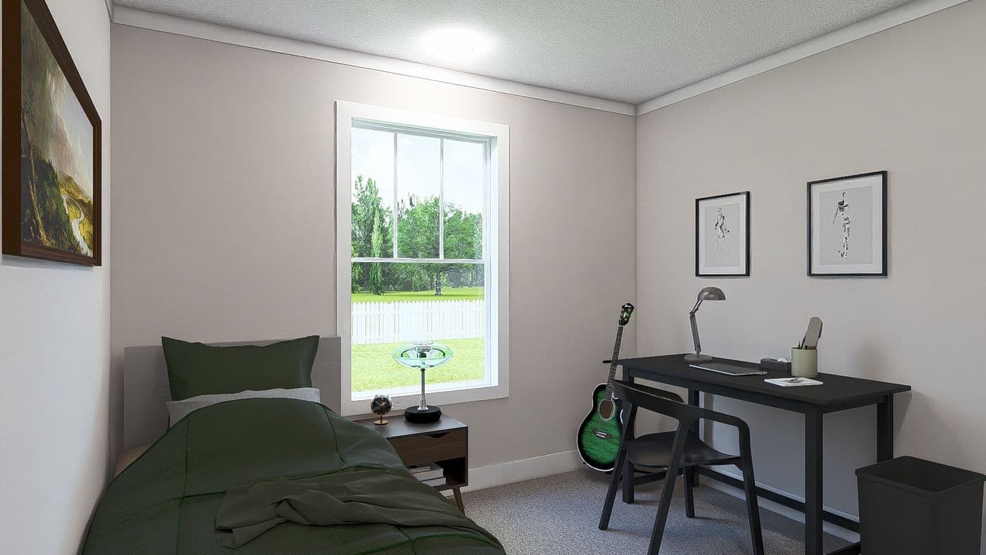 The THREE LITTLE BIRDS Exterior. This Manufactured Mobile Home features 3 bedrooms and 2 baths.