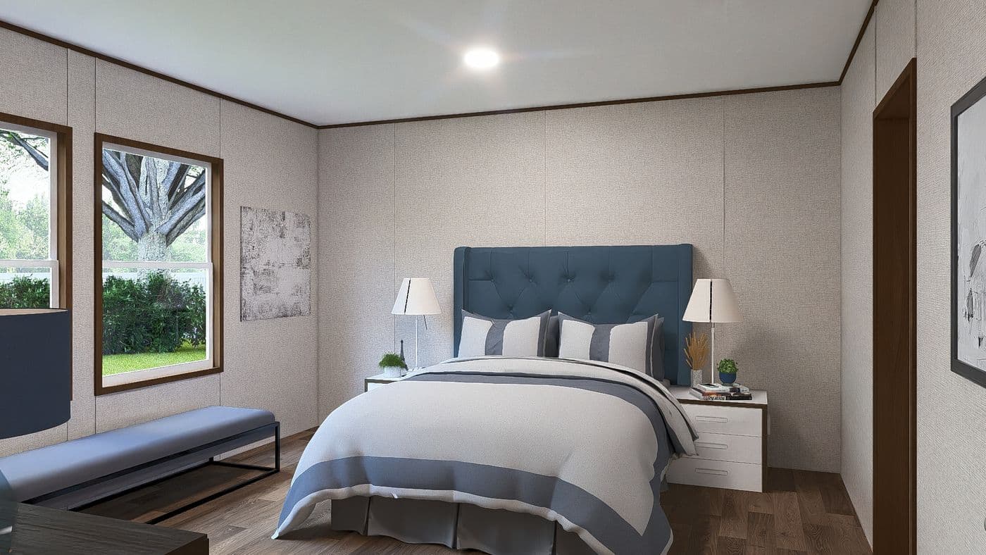 The CEDAR Exterior. This Manufactured Mobile Home features 3 bedrooms and 2 baths.