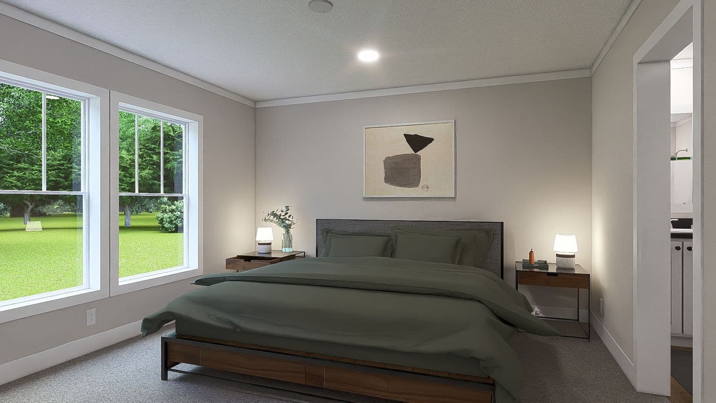 The WONDERFUL WORLD Exterior. This Manufactured Mobile Home features 3 bedrooms and 2 baths.