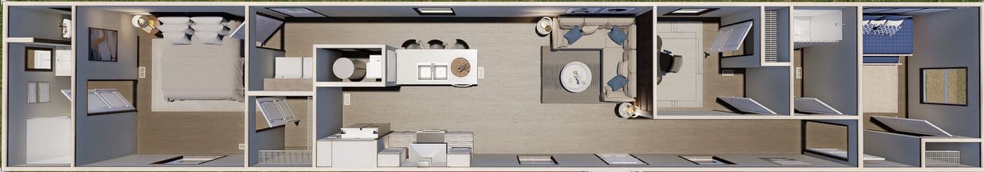 The ERIKSON Exterior. This Manufactured Mobile Home features 3 bedrooms and 2 baths.