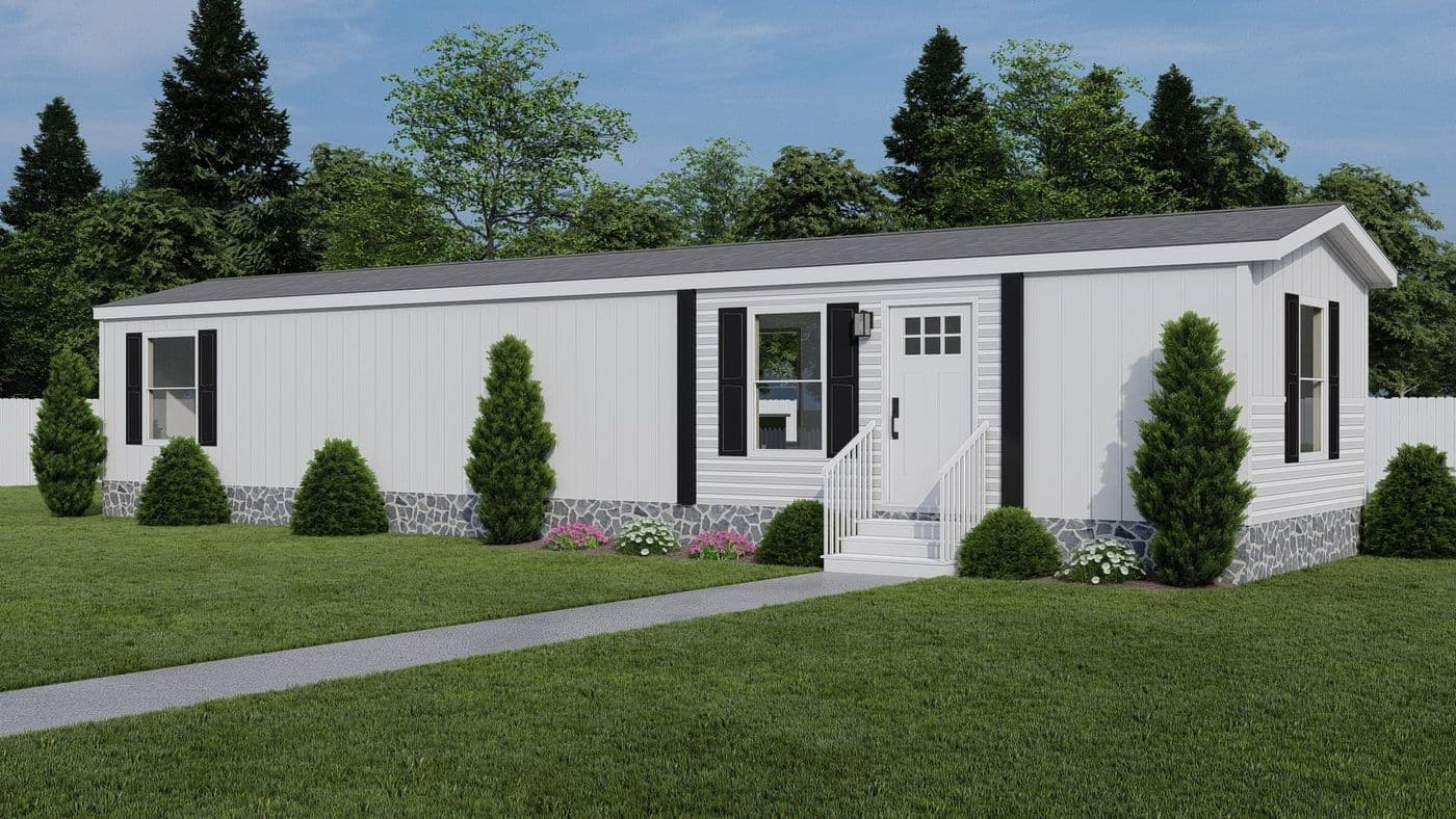 White - Colonial.The POLO Exterior. This Manufactured Mobile Home features 2 bedrooms and 2 baths.
