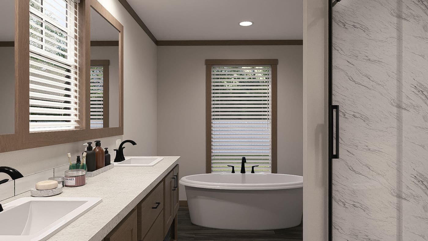 The TINSLEY Exterior. This Manufactured Mobile Home features 4 bedrooms and 2 baths.