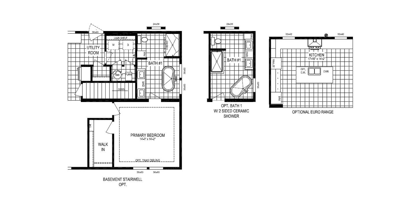 The STRATFORD PL 6630-MS062 Floor plan options