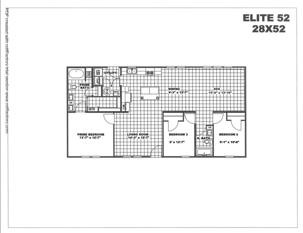 Floor plan for THE ELITE 52