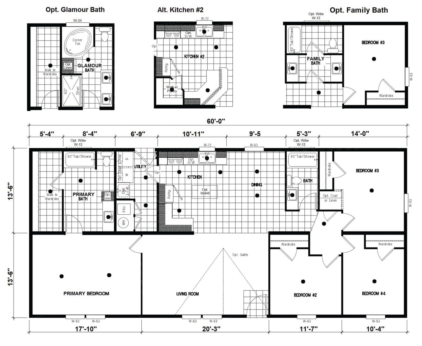 Floor plan for DRM601F 60' DREAM