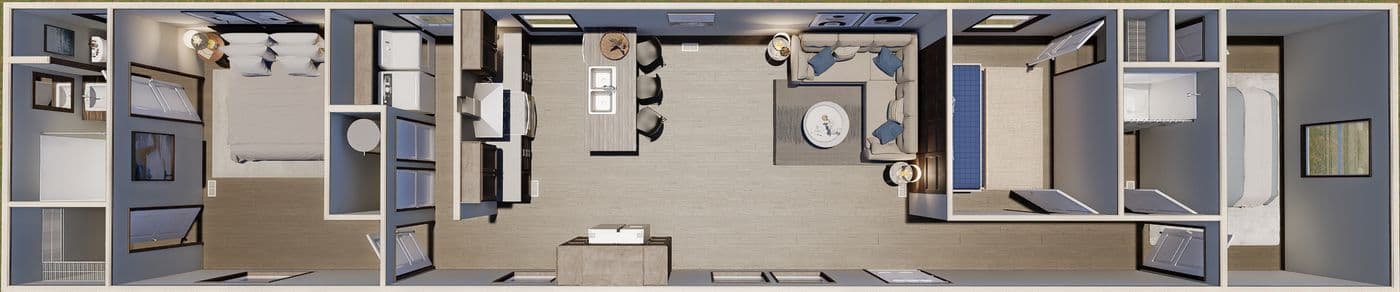 The MAGELLAN Floor Plan. This Manufactured Mobile Home features 3 bedrooms and 2 baths.