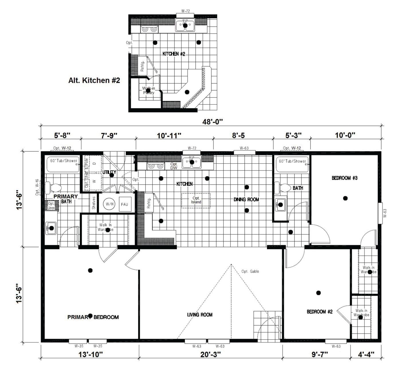 Floor plan for DRM481F 48' DREAM