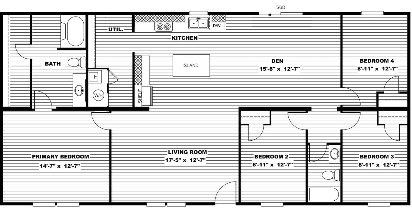 Floor plan for 4571 Mercer Mill Marsh Brown Rd Clarkton, NC