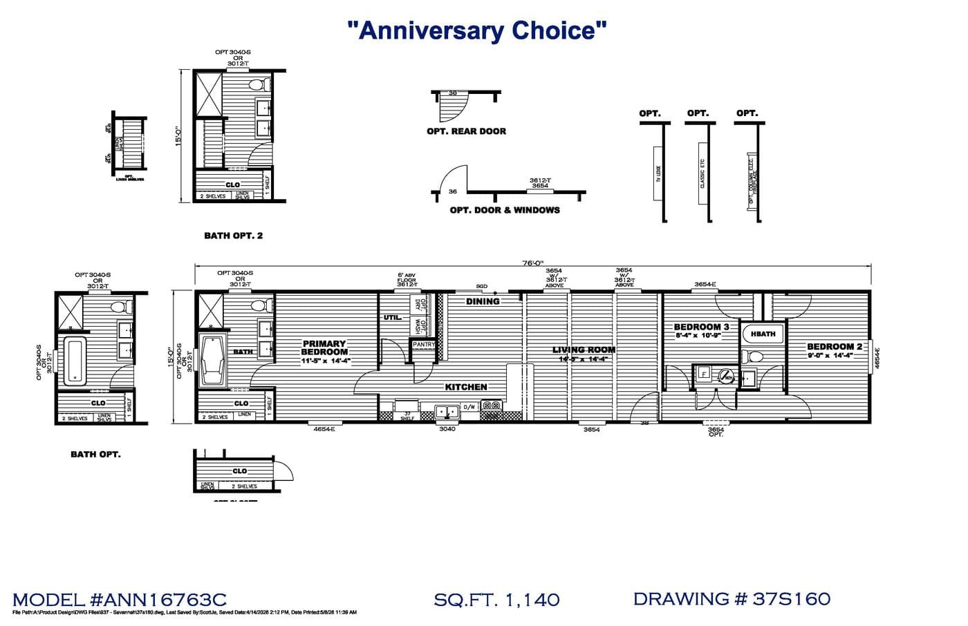 Floor plan for ANNIVERSARY CHOICE