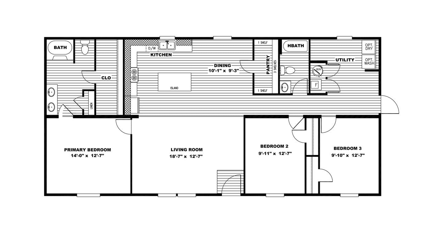 Floor plan for LEGEND 28X56 3 BR