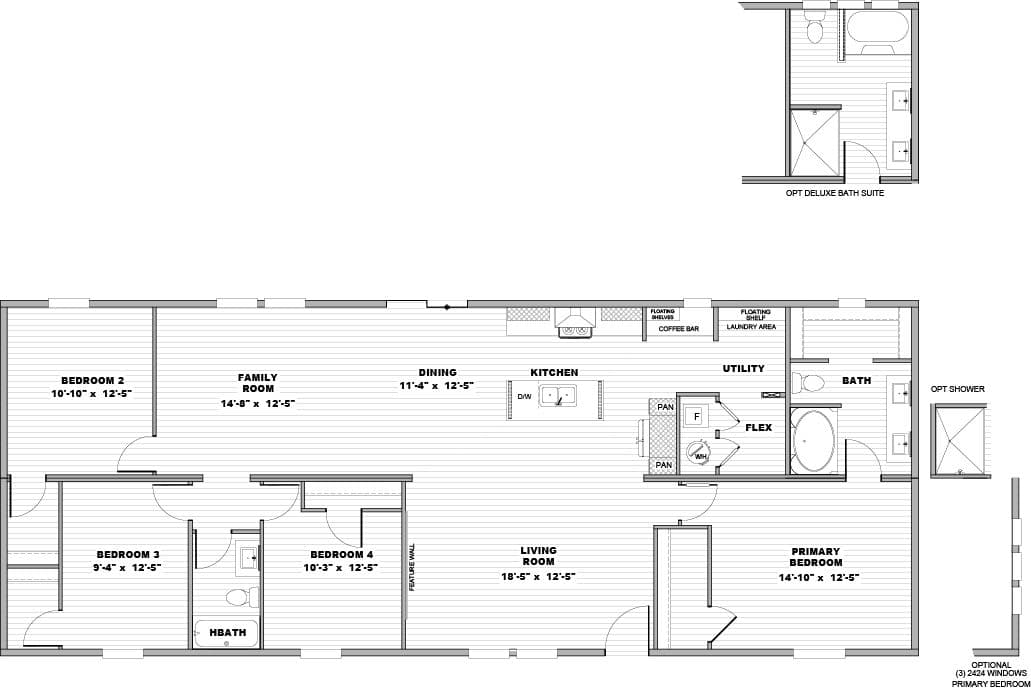 Floor plan for 4/2 on 5 acres with HUGE metal shop!