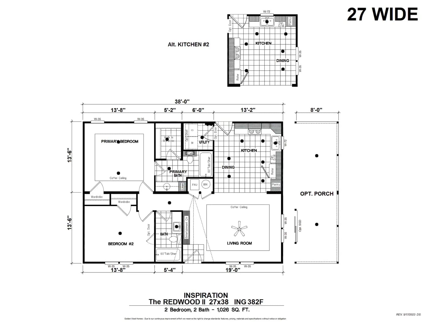 Floor plan for ING382F REDWOOD II GW