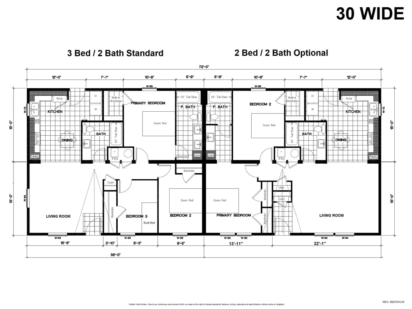 Floor plan for DUPLEX 2/2 2/2