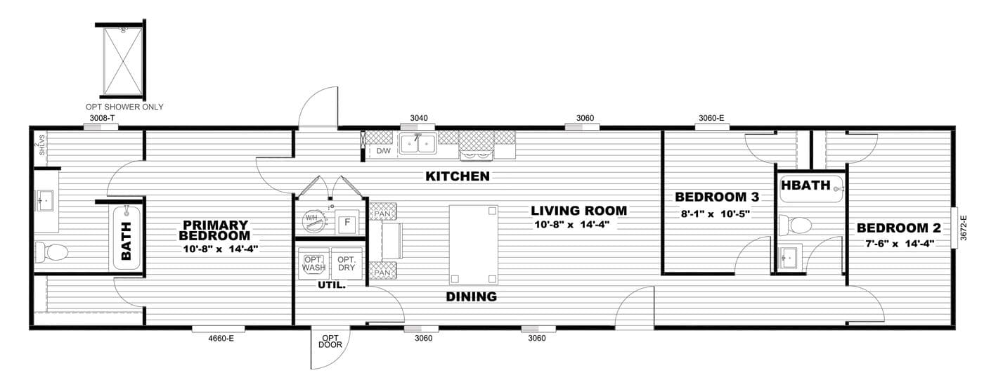 Floor plan for HOMESTEAD 16683A