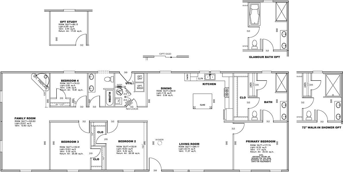 Floor plan for ULTRA BREEZE 28X76