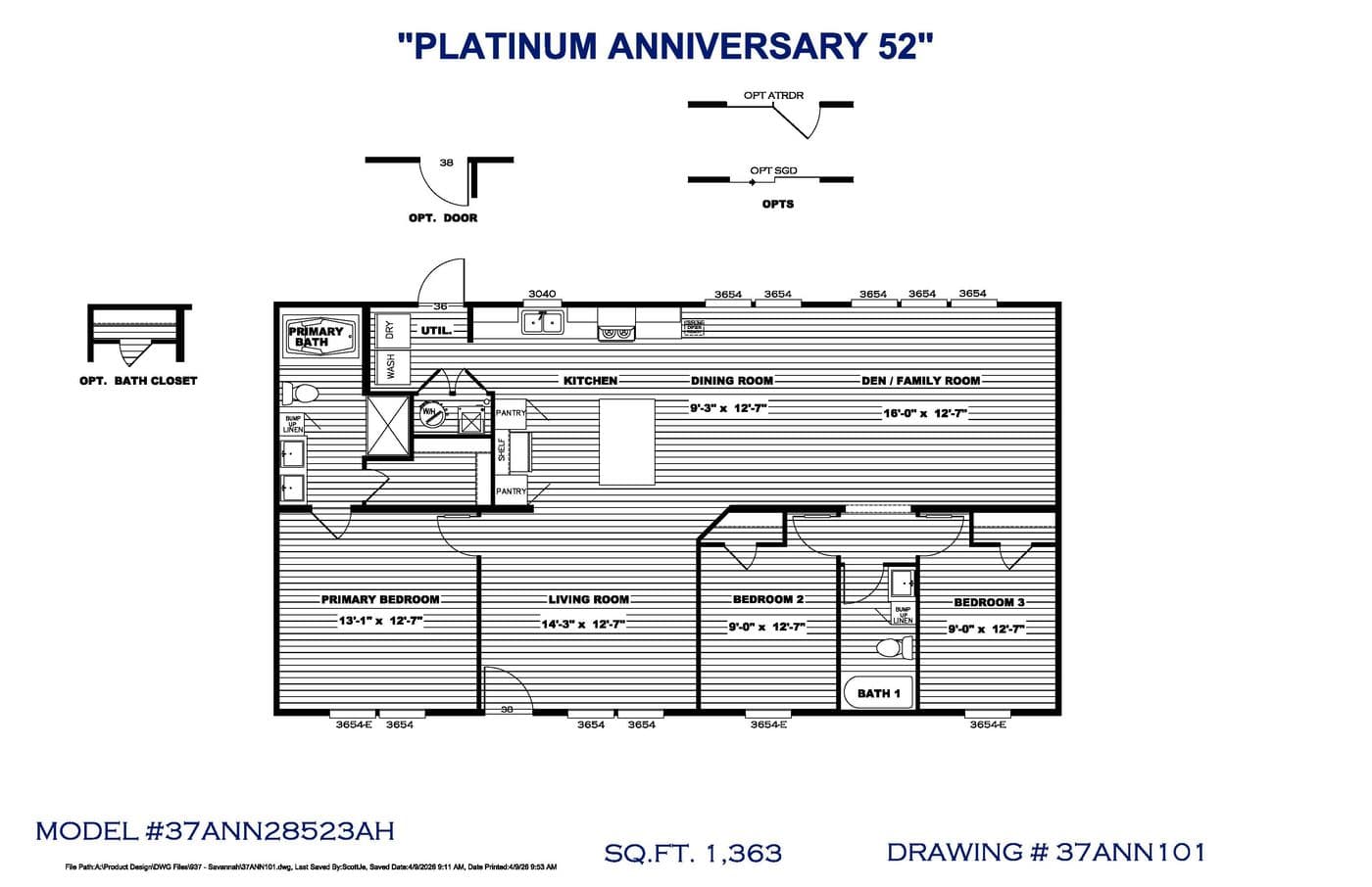 Floor plan for PLATINUM ANNIVERSARY