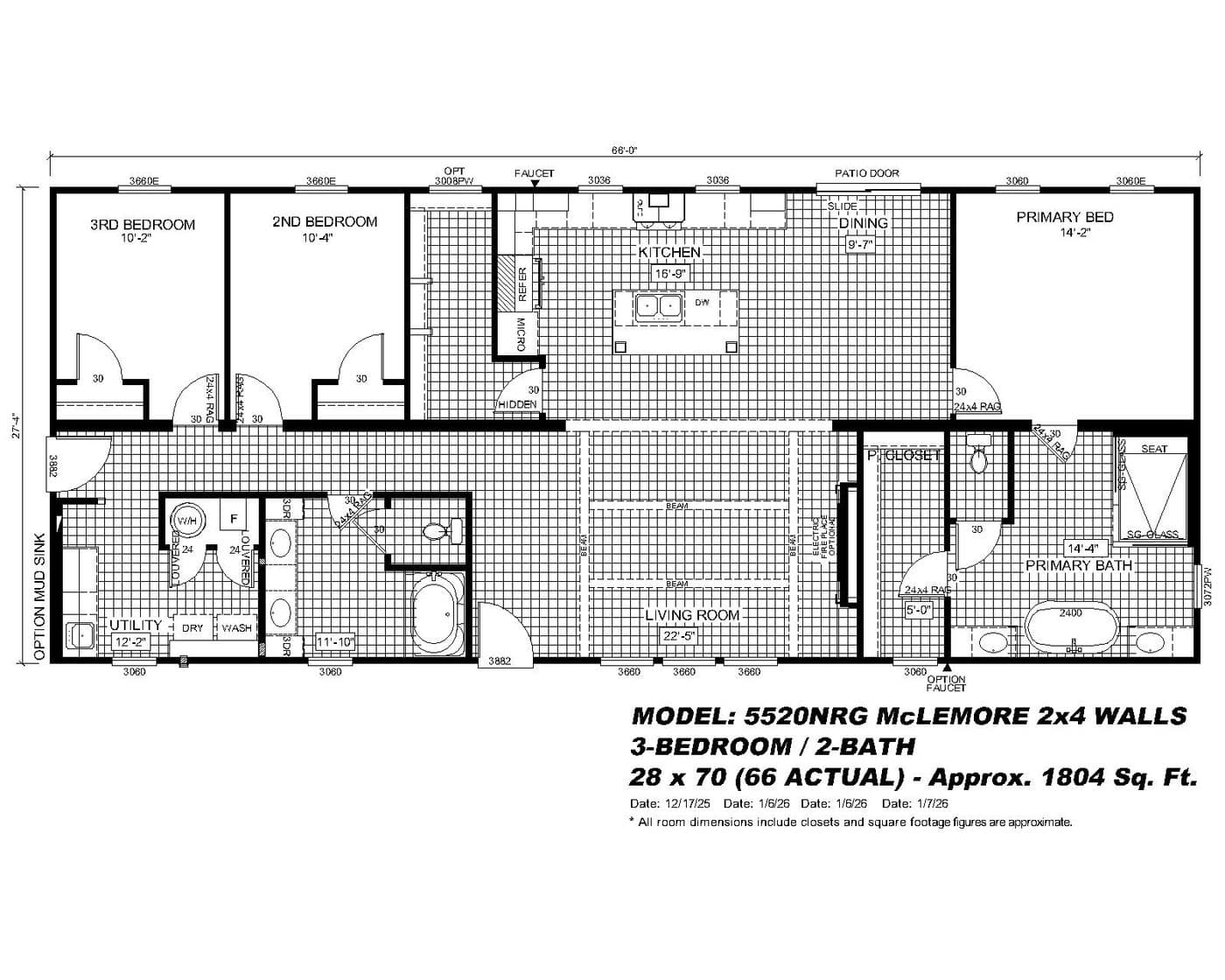 Floor plan for THE MCLEMORE
