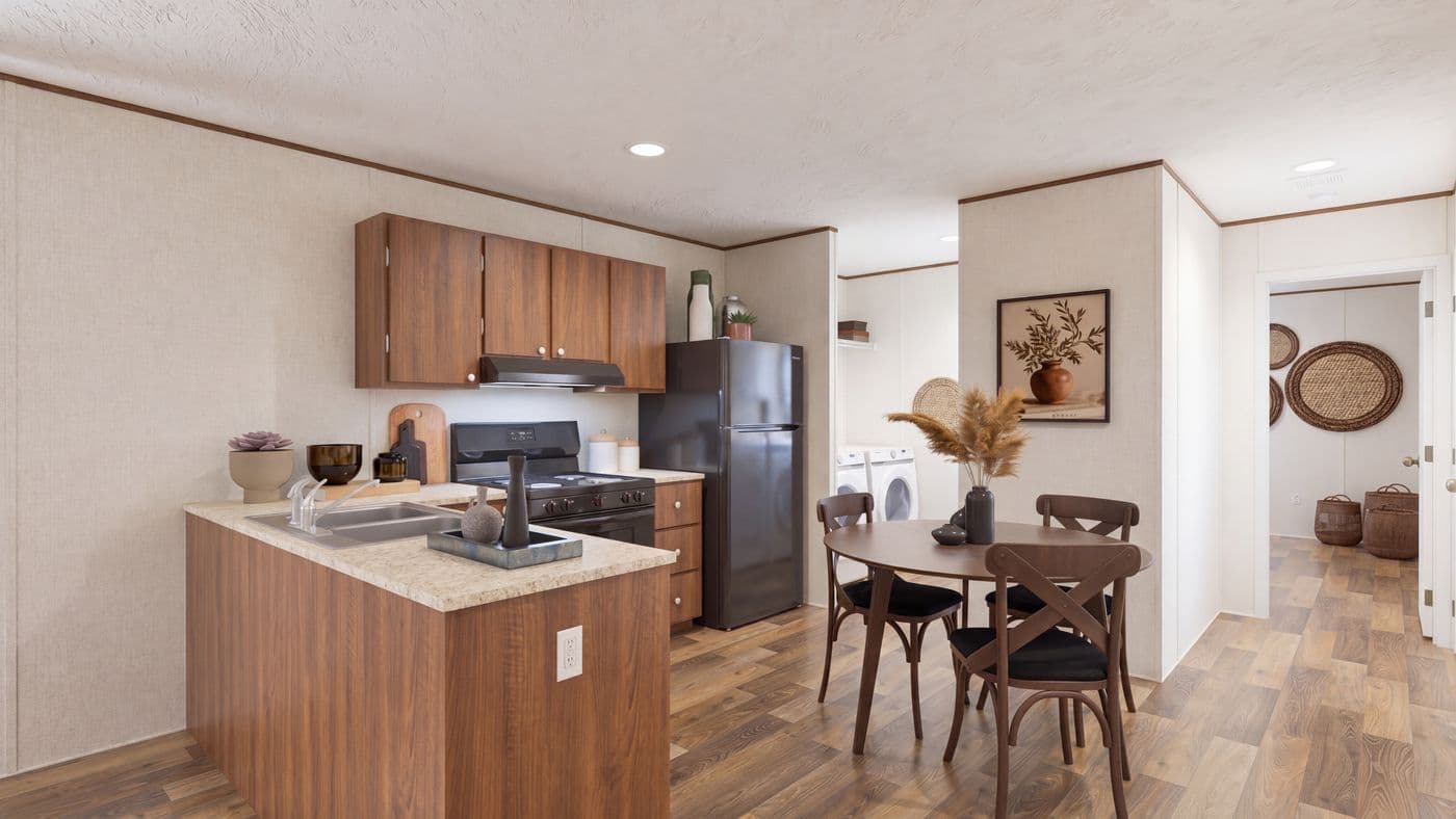 The DOGWOOD Kitchen. This Manufactured Mobile Home features 2 bedrooms and 2 baths.