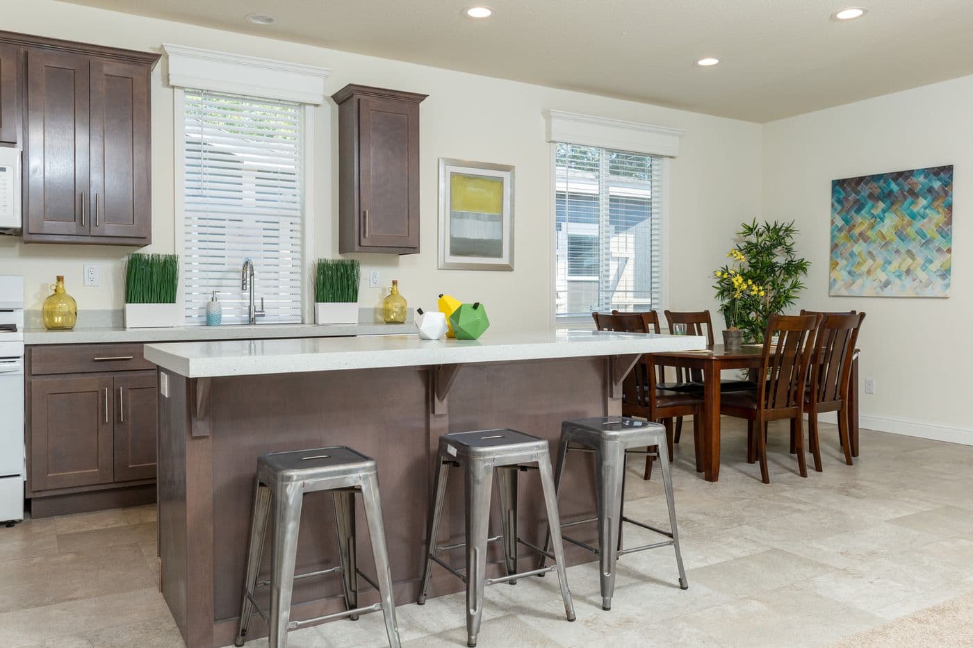 The FAIRPOINT 27543F Kitchen. This Manufactured Mobile Home features 3 bedrooms and 2 baths.