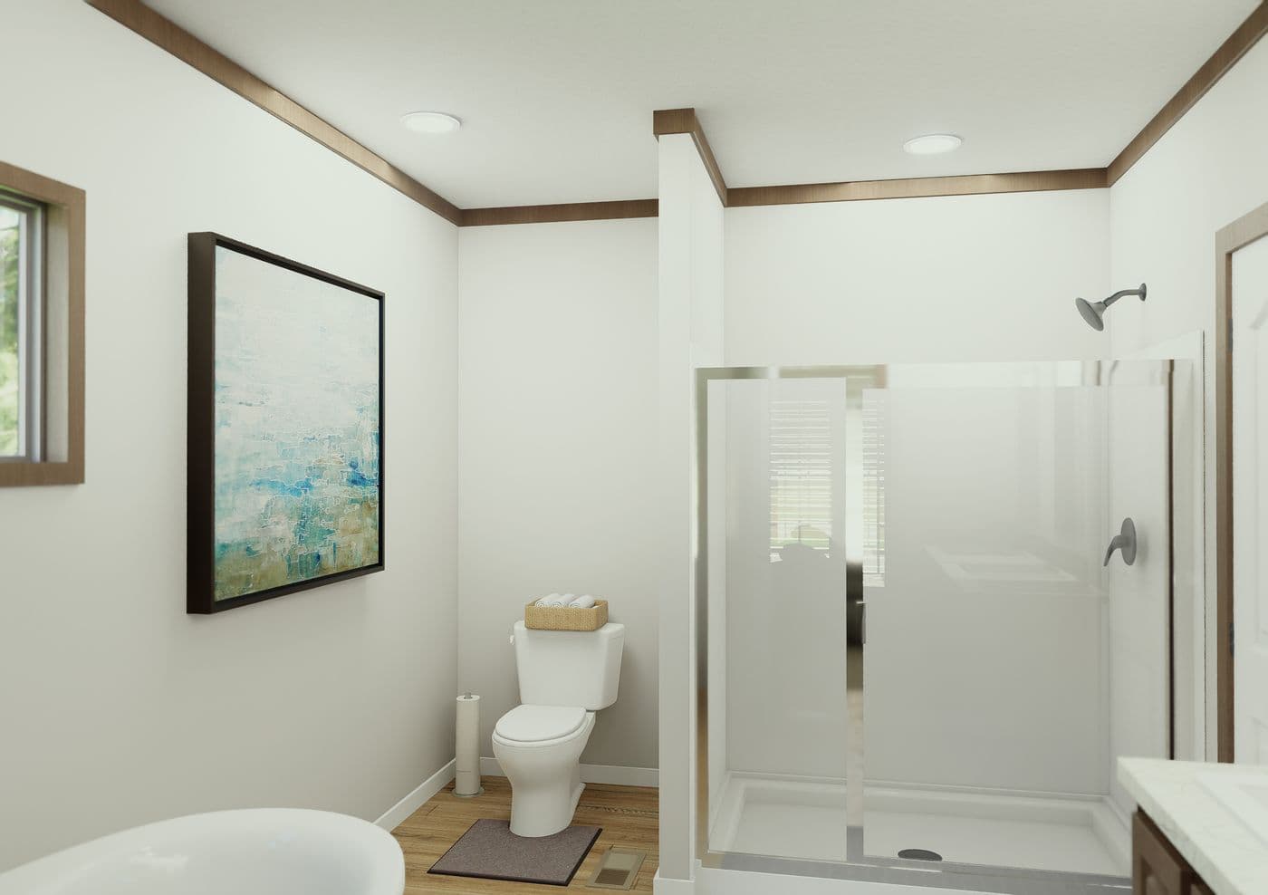 The THE ELITE Primary Bathroom. This Manufactured Mobile Home features 3 bedrooms and 2 baths.