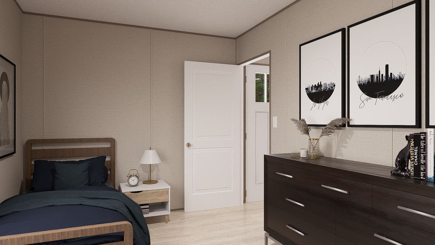 The BLAZER 48 A Bedroom. This Manufactured Mobile Home features 2 bedrooms and 1 bath.