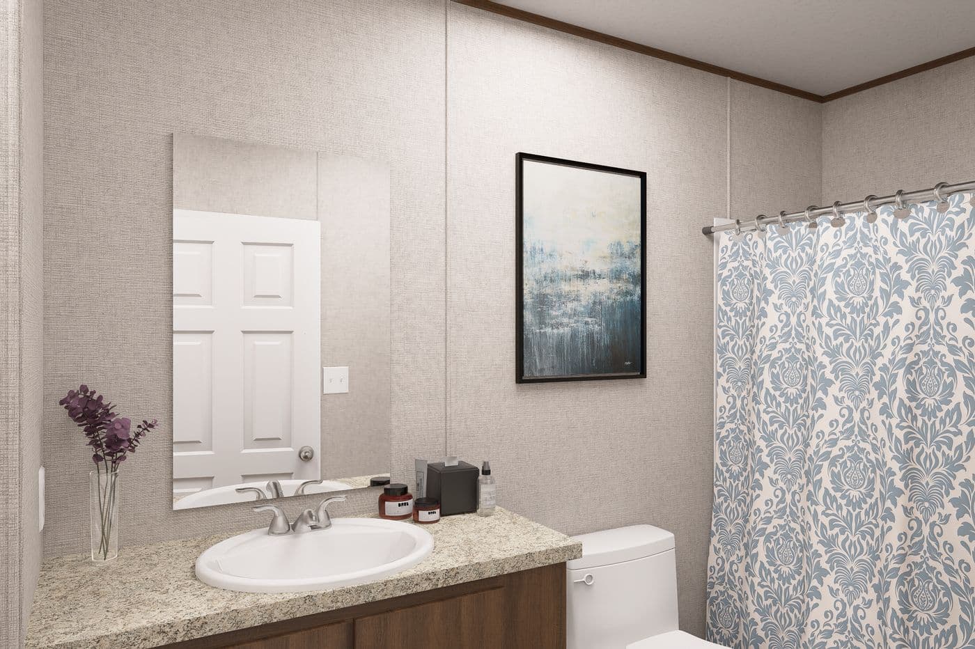 The CYPRESS Primary Bathroom. This Manufactured Mobile Home features 4 bedrooms and 2 baths.