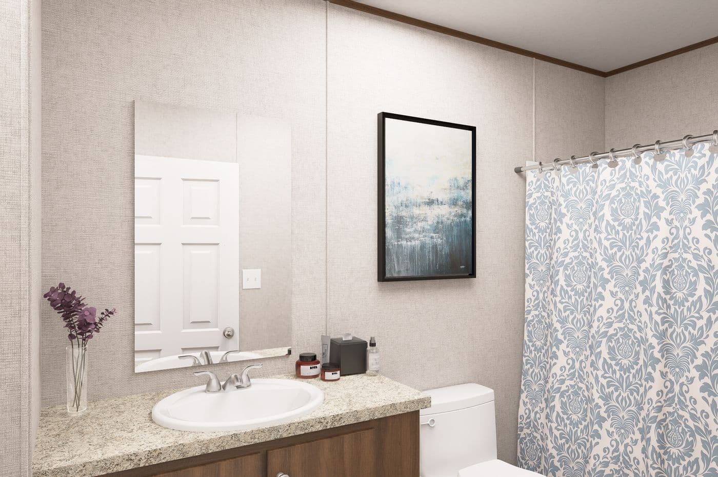 The HICKORY Primary Bathroom. This Manufactured Mobile Home features 3 bedrooms and 2 baths.