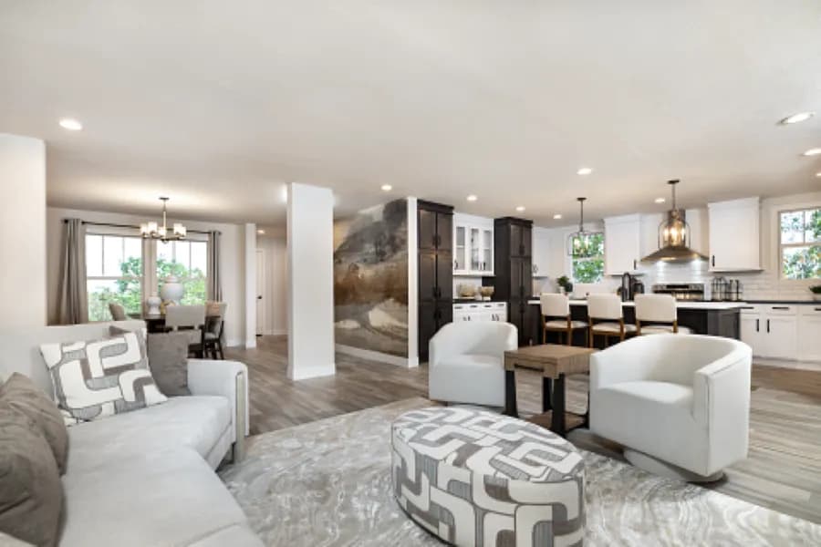 The STRATFORD PL 6630-MS062 SECT Living Room. This Manufactured Mobile Home features 3 bedrooms and 2 baths.