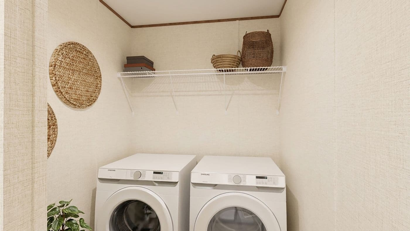 The ASPEN Utility Room. This Manufactured Mobile Home features 3 bedrooms and 2 baths.