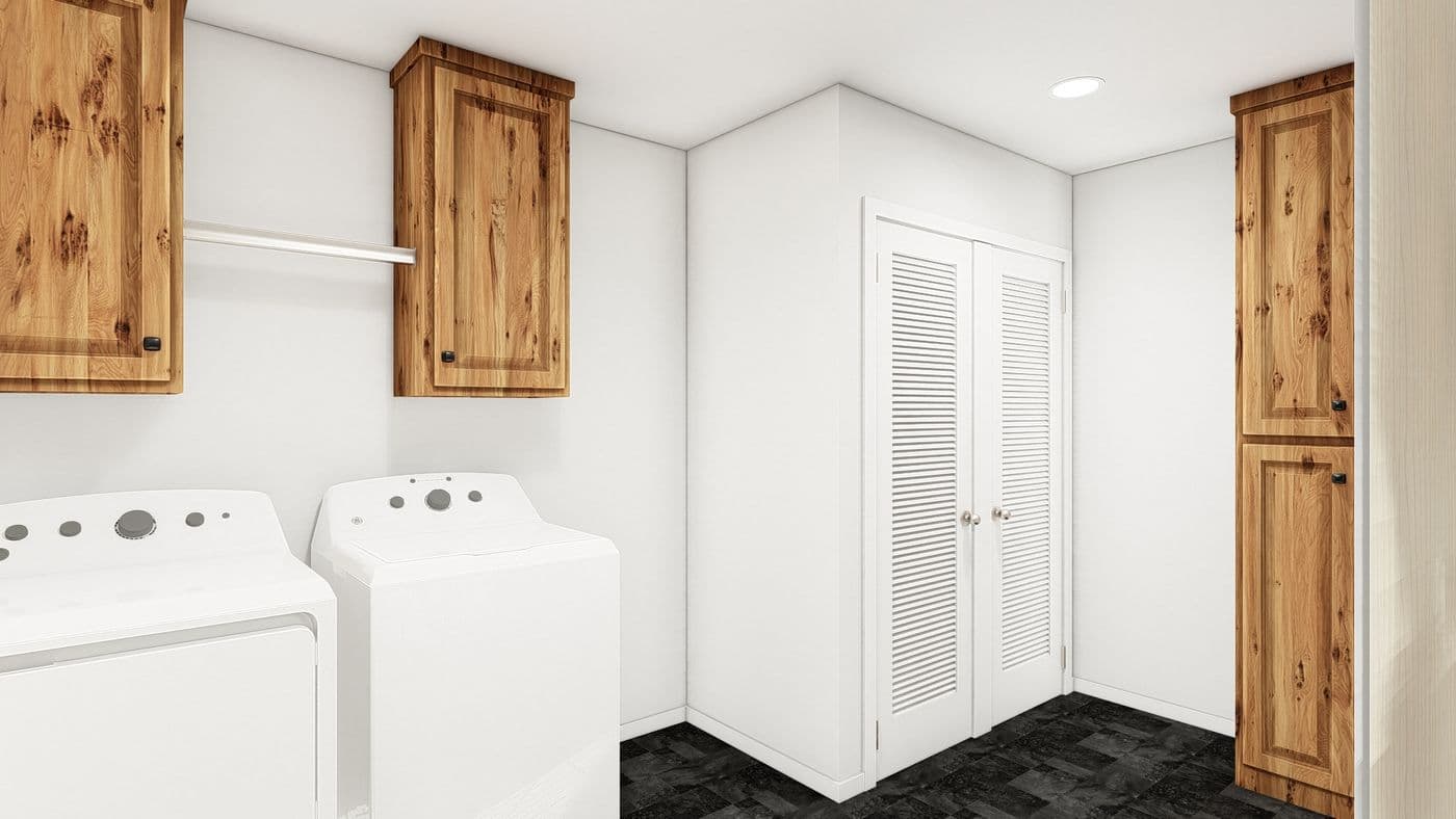 The ING681F EUCALYPTUS GW Utility Room. This Manufactured Mobile Home features 3 bedrooms and 2 baths.