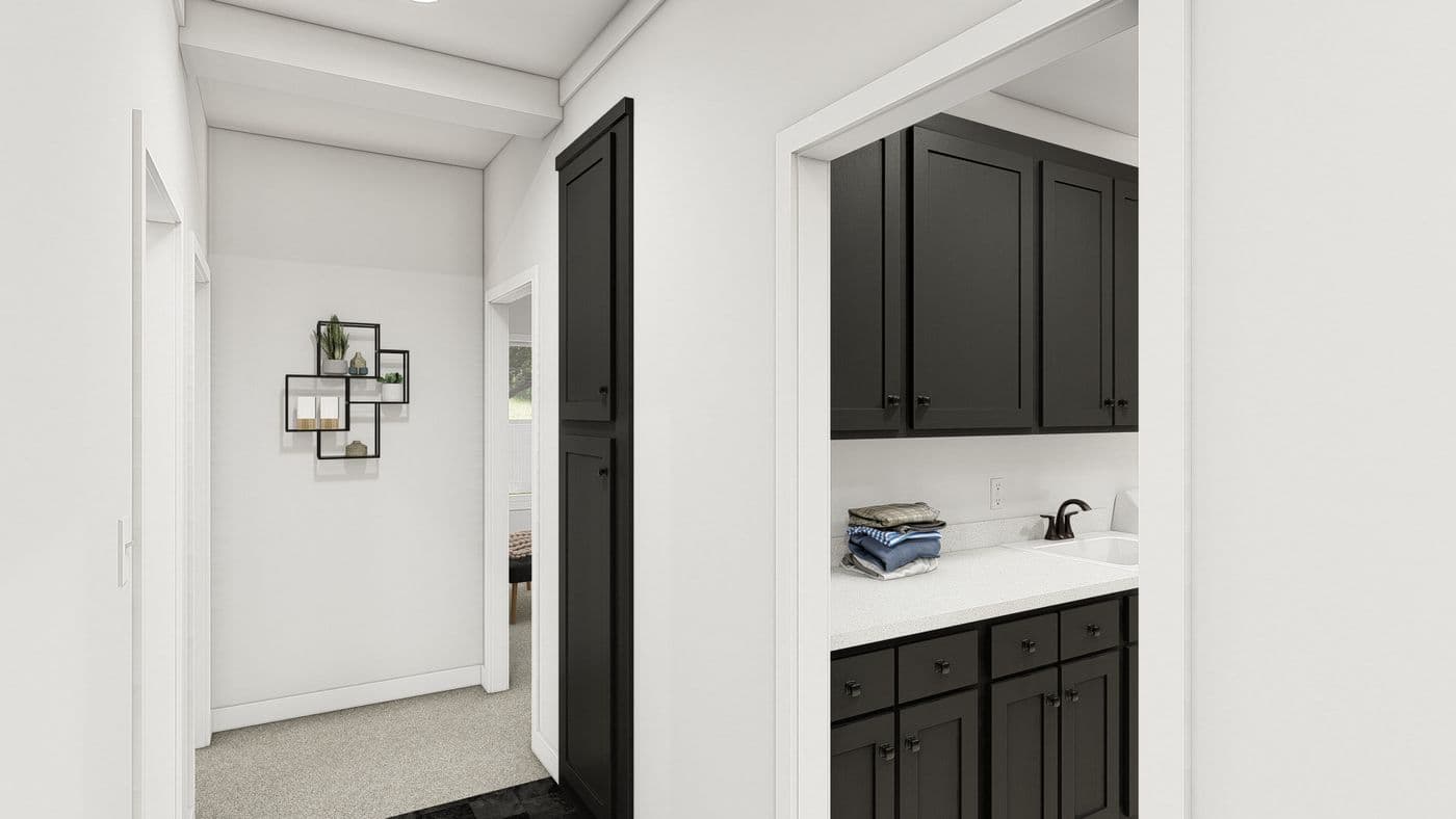 The ING621K TAMARACK GW Utility Room. This Manufactured Mobile Home features 3 bedrooms and 2 baths.