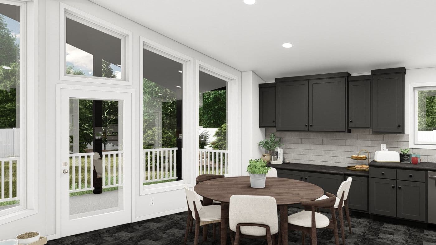 The ING564F SHASTA GW Dining Area. This Manufactured Mobile Home features 3 bedrooms and 2 baths.