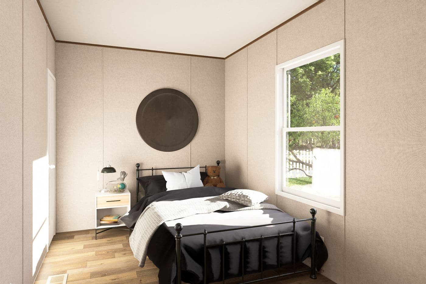 The HICKORY Primary Bedroom. This Manufactured Mobile Home features 3 bedrooms and 2 baths.
