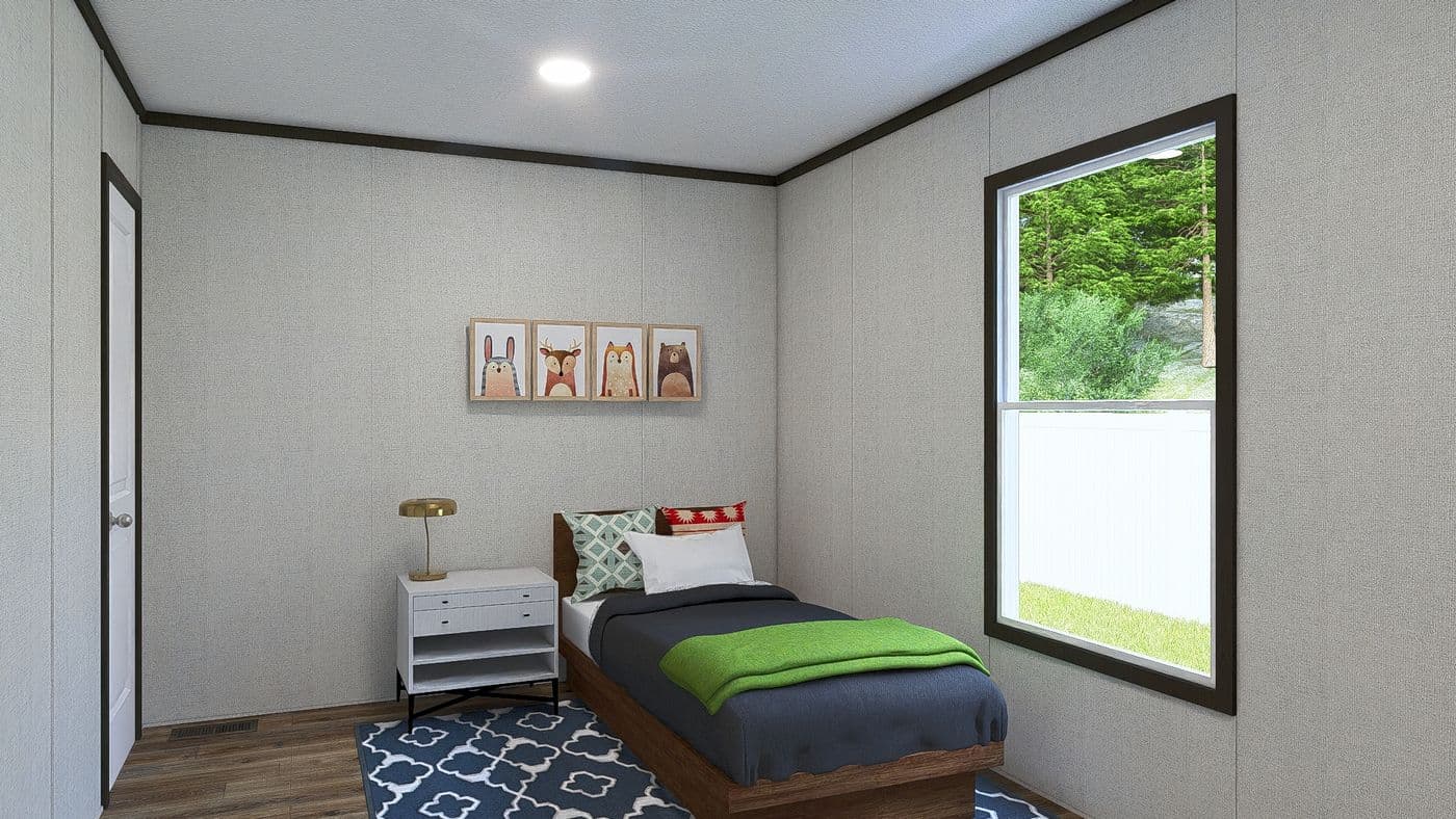 The DESIRE Guest Bedroom. This Manufactured Mobile Home features 3 bedrooms and 2 baths.