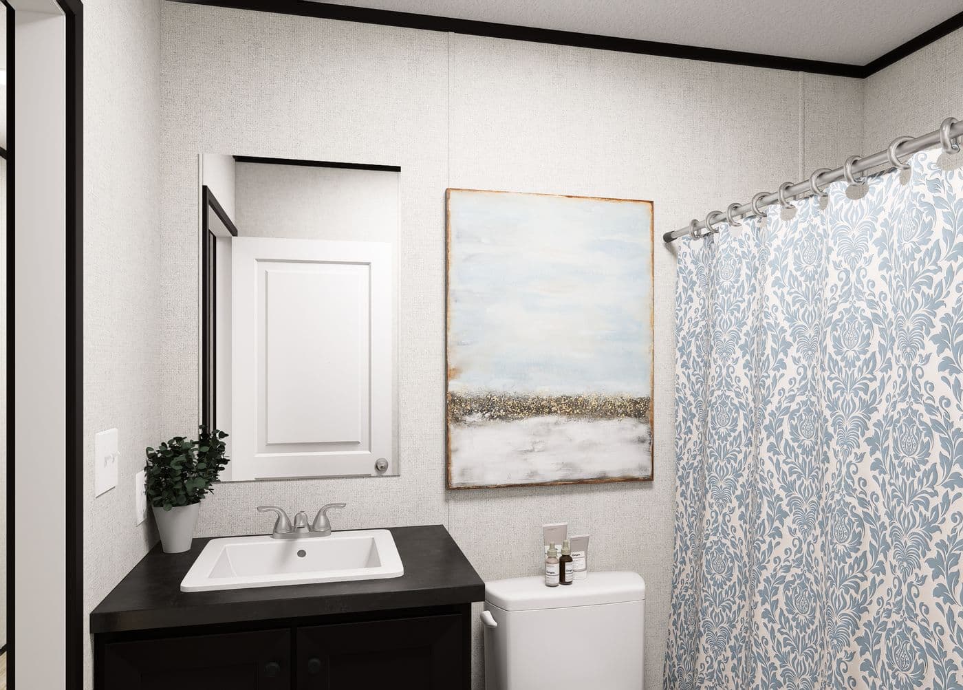 The HORIZON NORTHSTAR 16763A Guest Bathroom. This Manufactured Mobile Home features 3 bedrooms and 2 baths.