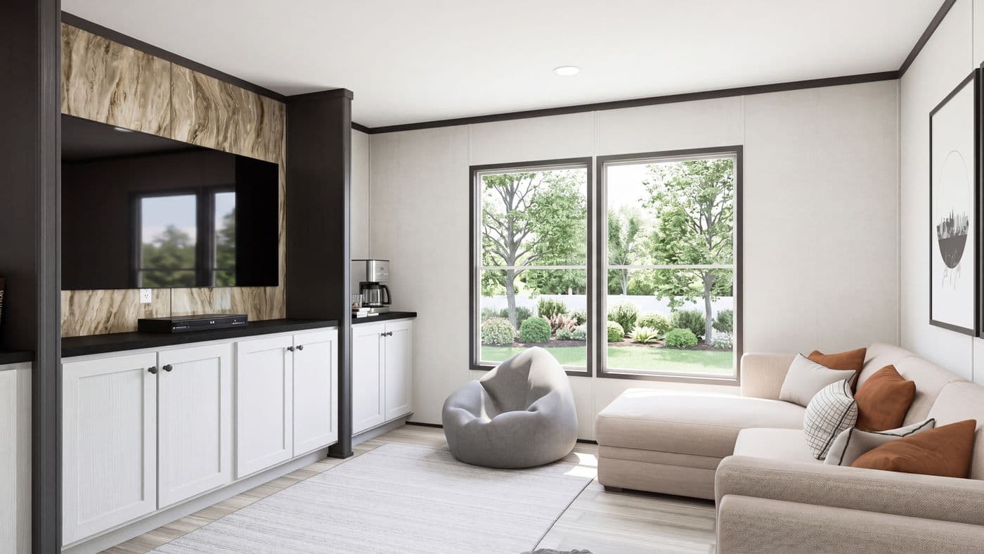 The THE MOUNTAINEER 56 Den. This Manufactured Mobile Home features 3 bedrooms and 2 baths.