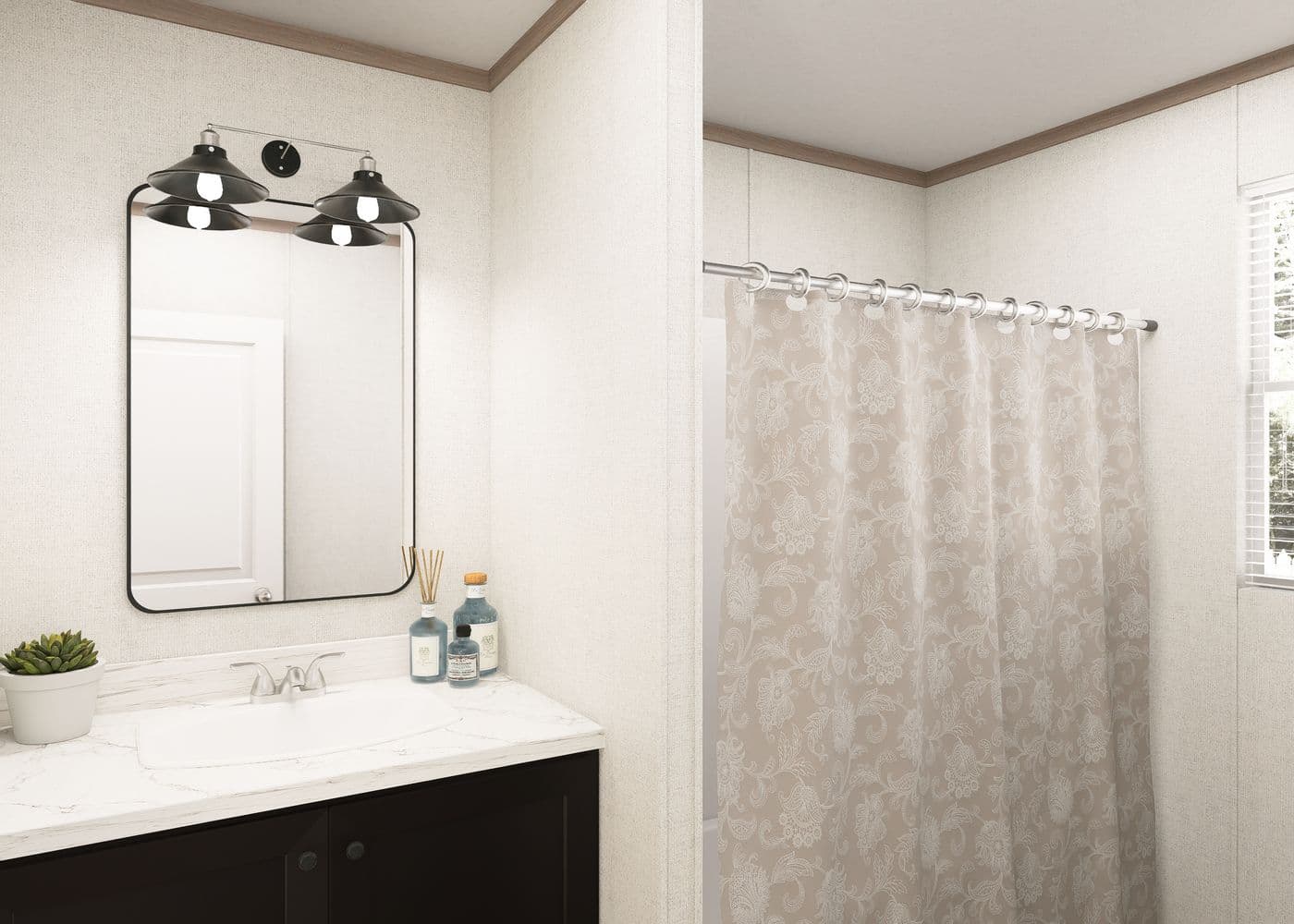 The THE RESERVE 60 Guest Bathroom. This Manufactured Mobile Home features 3 bedrooms and 2 baths.