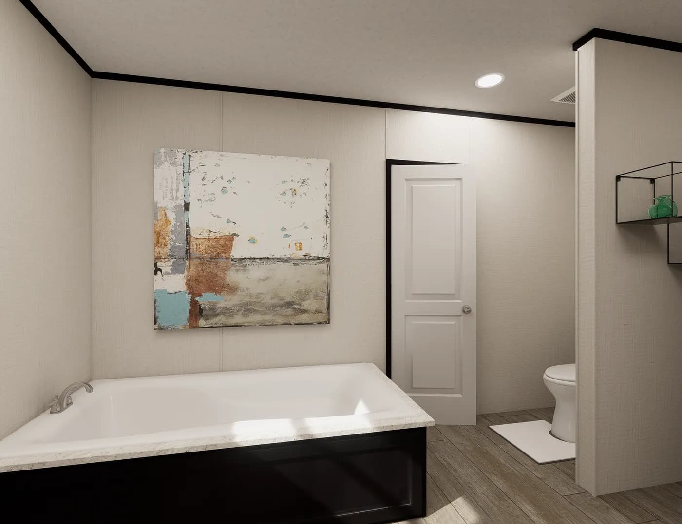 The ULTRA FLEX HERCULES 28X68 3BR Primary Bathroom. This Manufactured Mobile Home features 3 bedrooms and 2 baths.