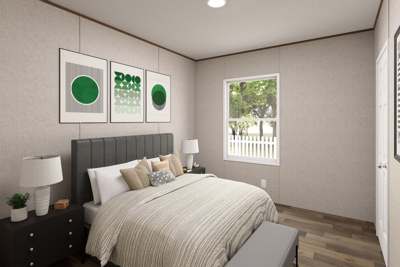 The BIRCH Guest Bedroom. This Manufactured Mobile Home features 3 bedrooms and 2 baths.