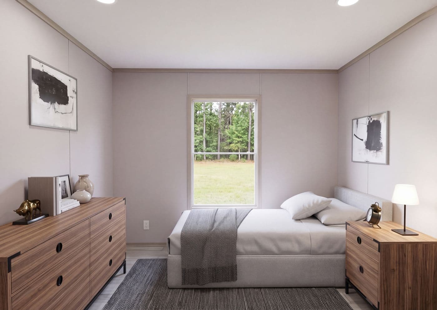 The THE MOUNTAINEER 76 Bedroom. This Manufactured Mobile Home features 4 bedrooms and 2 baths.