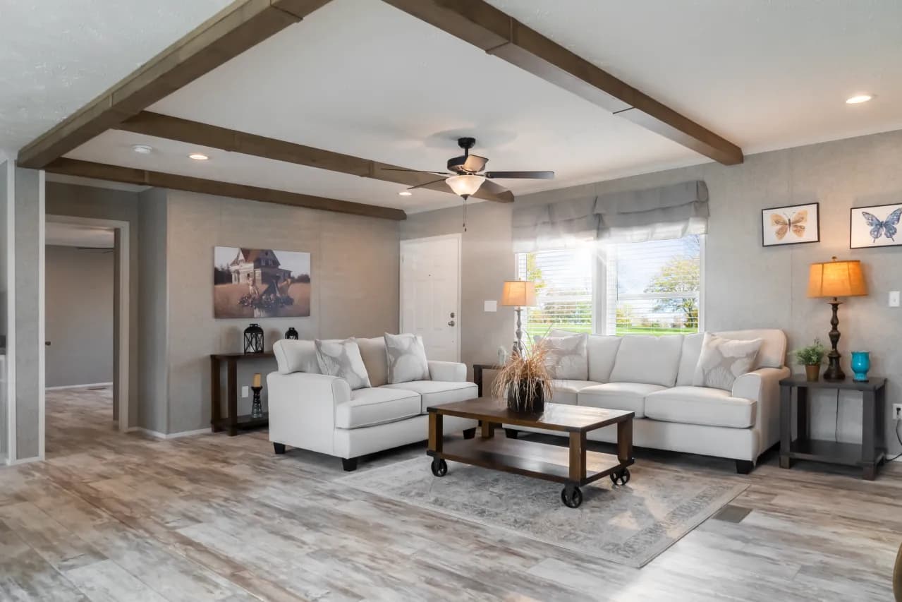 The NUMBER ONE Exterior. This Manufactured Mobile Home features 3 bedrooms and 2 baths.