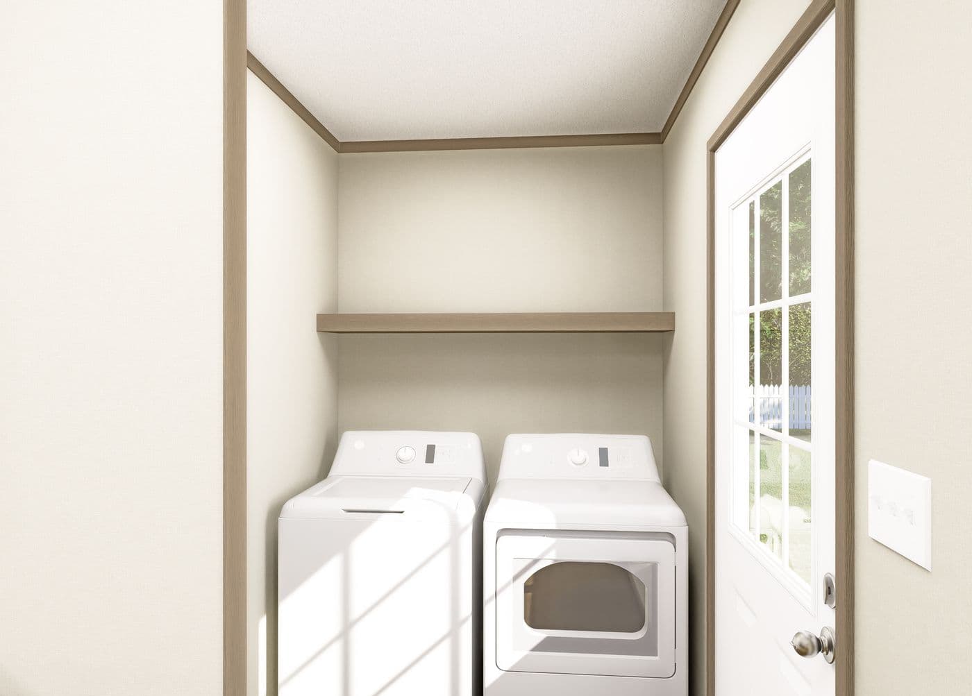 The CLARK Utility Room. This Manufactured Mobile Home features 3 bedrooms and 2 baths.