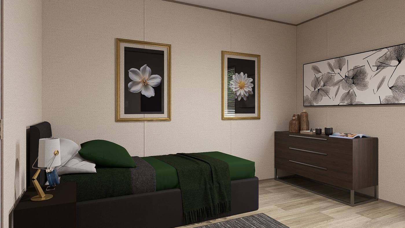 The BLAZER 76 4A Bedroom. This Manufactured Mobile Home features 4 bedrooms and 2 baths.