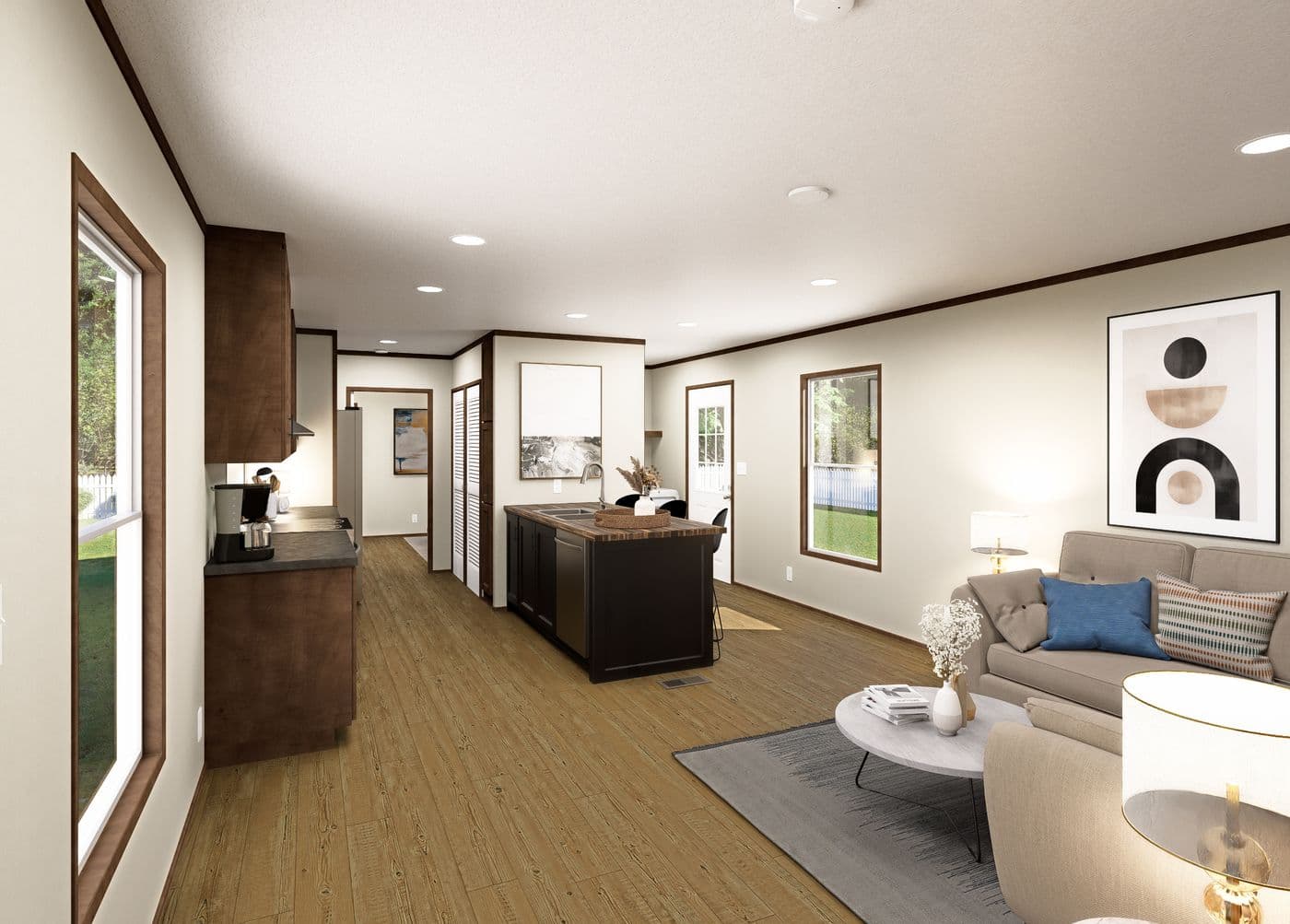 The LEWIS Exterior. This Manufactured Mobile Home features 2 bedrooms and 2 baths.