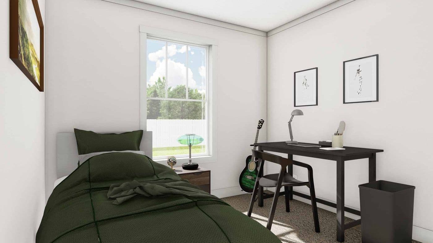 The STAND BY ME Guest Bedroom. This Manufactured Mobile Home features 3 bedrooms and 2 baths.