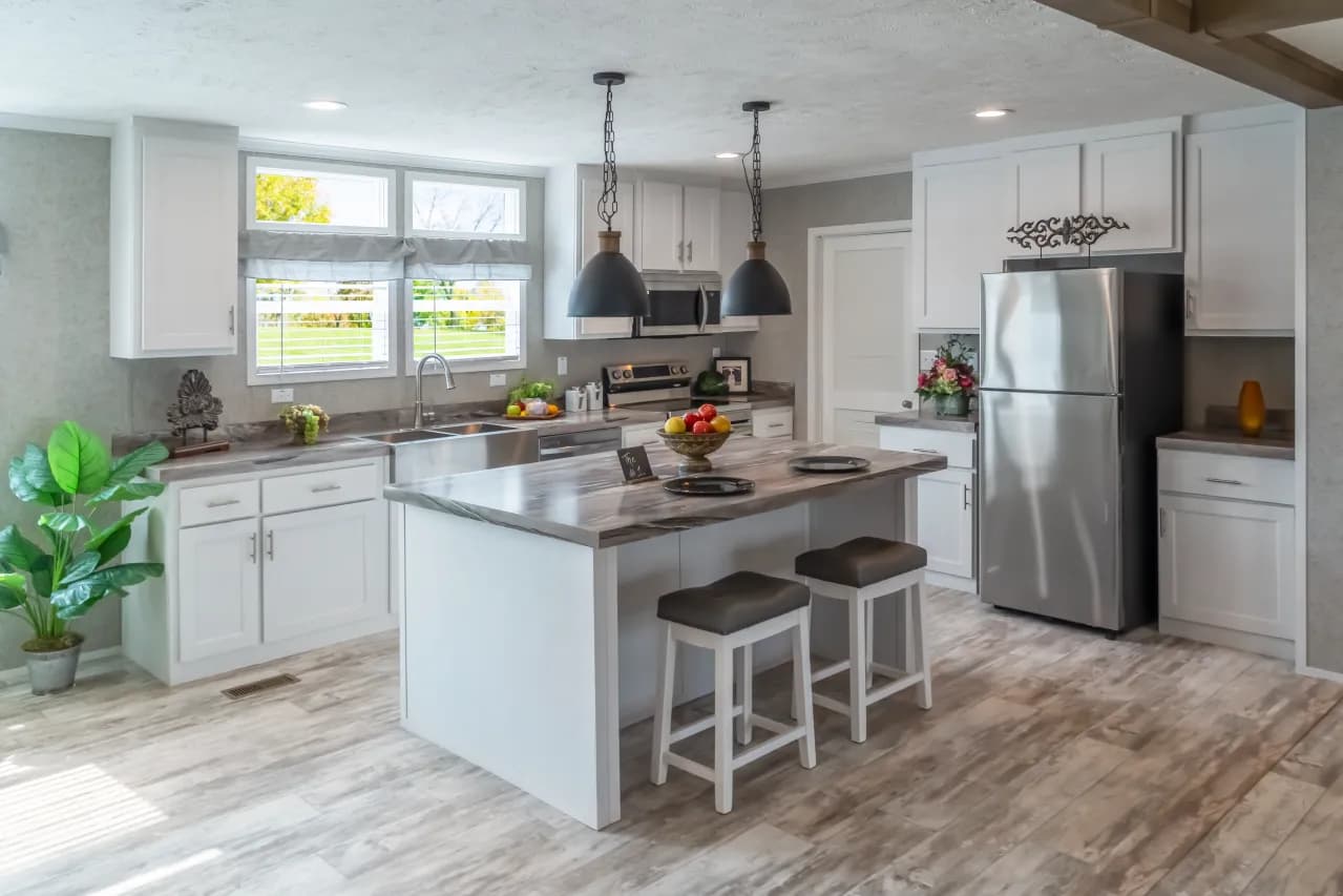 The NUMBER ONE Exterior. This Manufactured Mobile Home features 3 bedrooms and 2 baths.