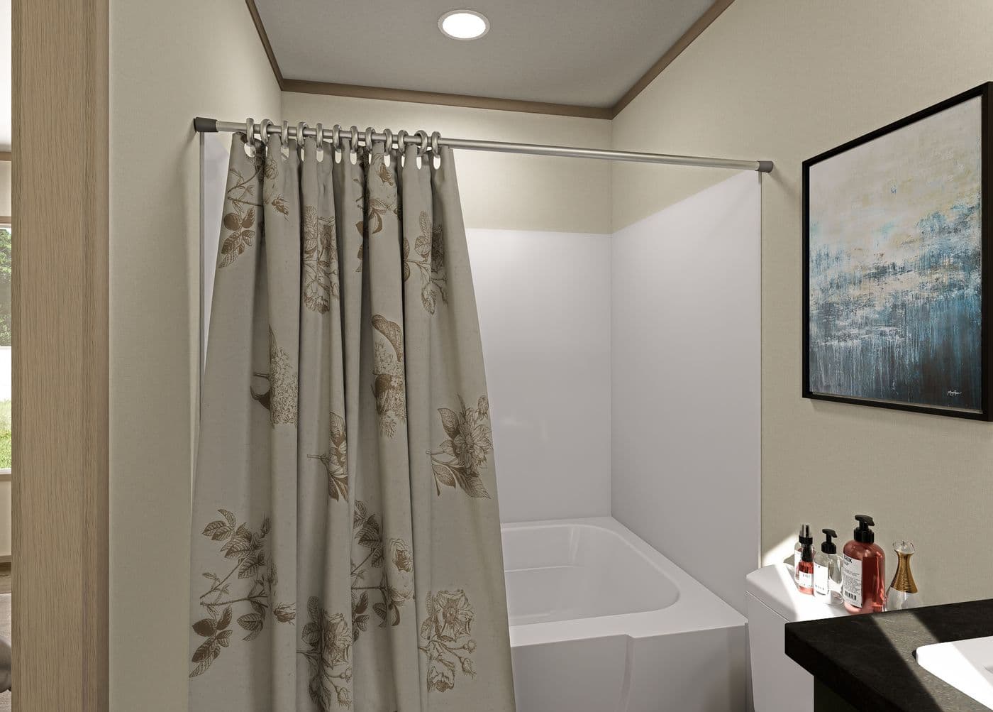The CORTES Primary Bathroom. This Manufactured Mobile Home features 2 bedrooms and 2 baths.