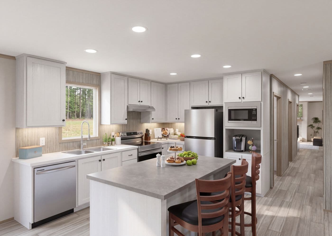 The THE MOUNTAINEER 76 Kitchen. This Manufactured Mobile Home features 4 bedrooms and 2 baths.